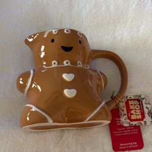Bake Shop Holiday Gingerbread Man Christmas Measuring jug/ Cup Frosted Hearts